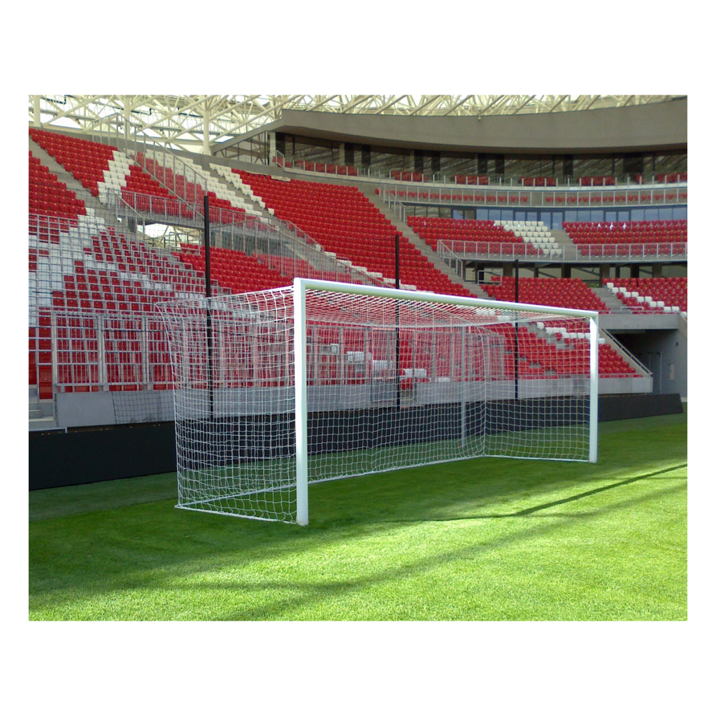 Football goal for full-size pitch, aluminium socketed