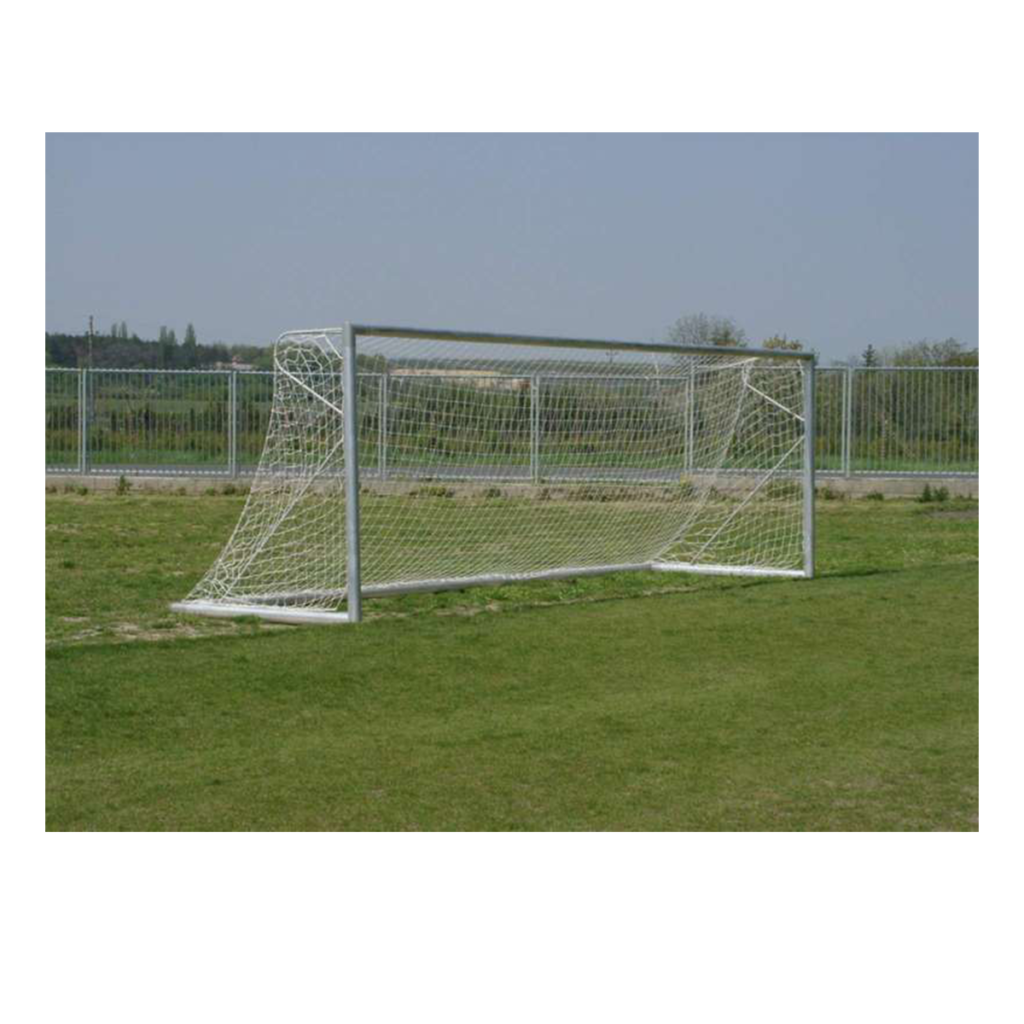 Portable football goal for full-size pitch, aluminium