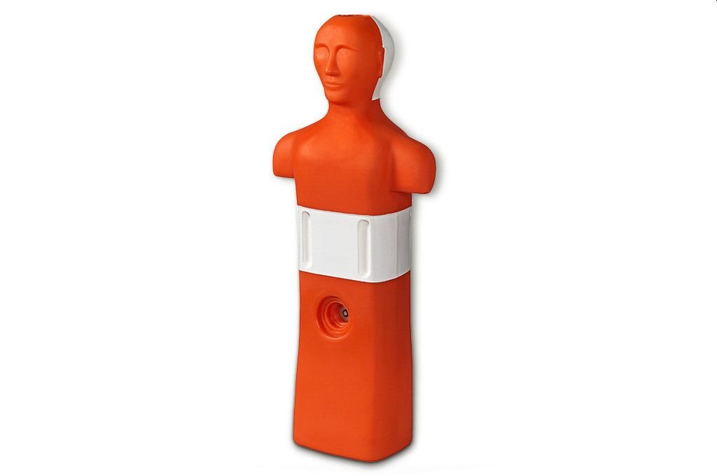 Orange polyethylene life-saving training dummy