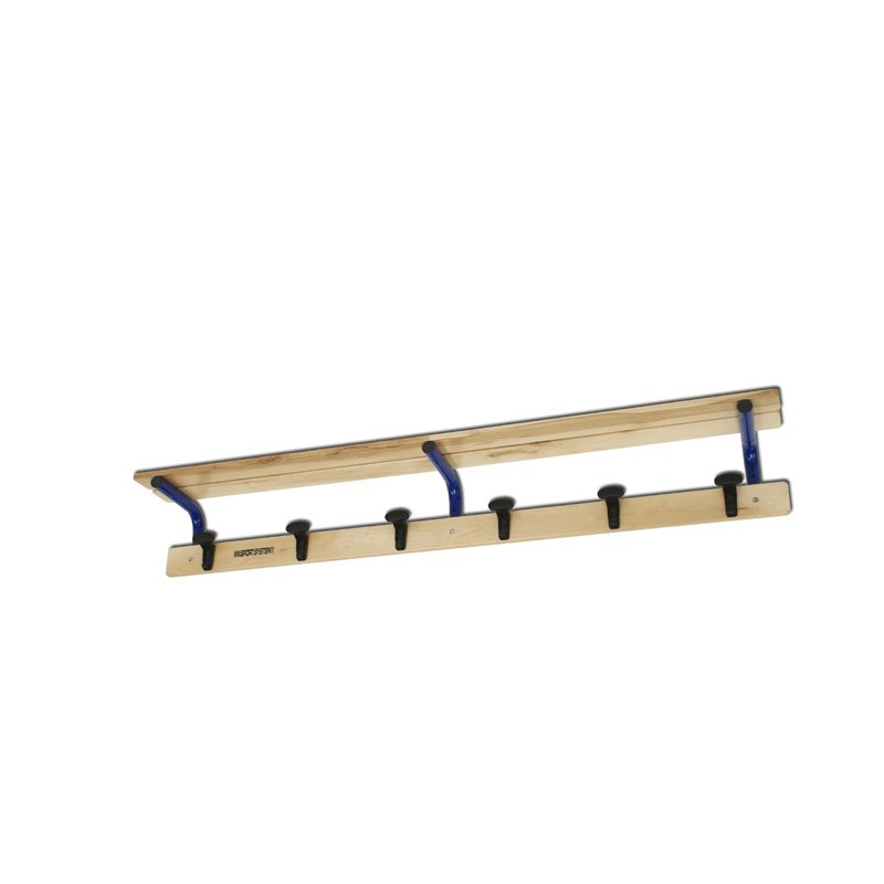 Wall clothes hanger rail with bag support