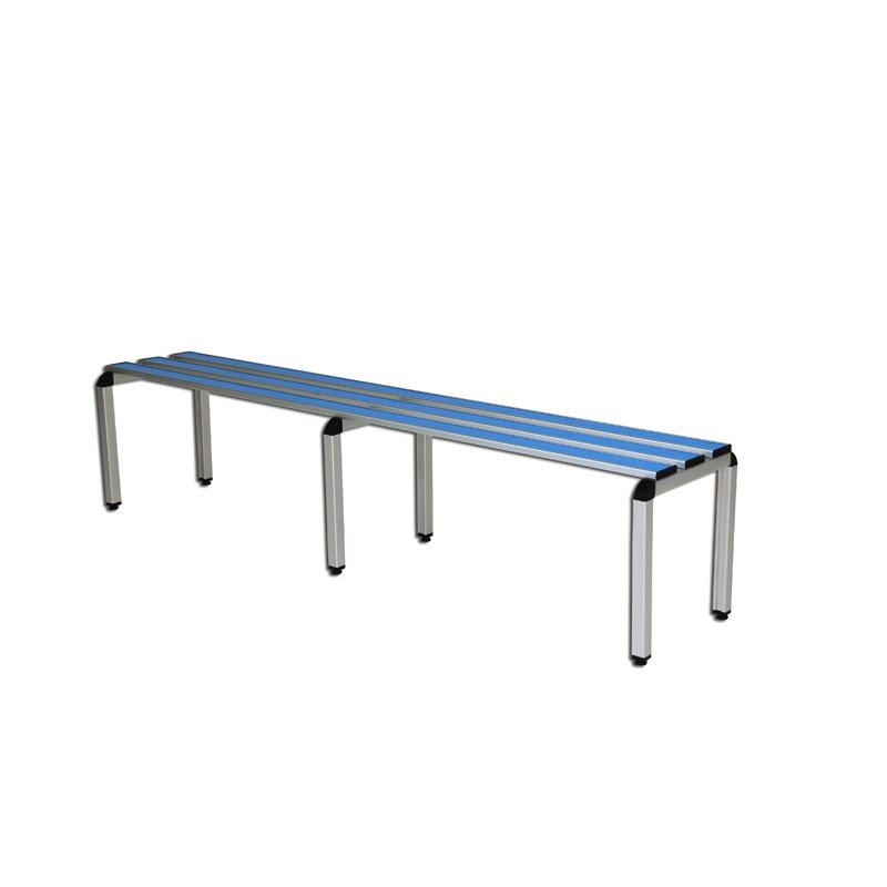 Aluminium locker room bench without backrest