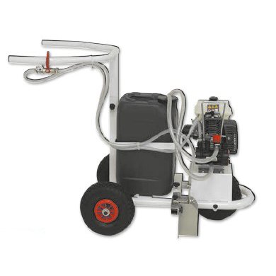 Pitch marker trolley with engine-driven pump